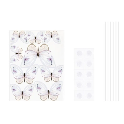 Topper piker dekoracja tort motyle roczek urodziny baby shower pastel 9 szt